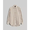 Rag & Bone Maxine Cotton Button Down Stripe Shirt In Brown Stripe In Green
