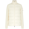 MONCLER QUILTED SHELL AND WOOL CARDIGAN