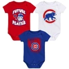 Outerstuff Newborn & Infant Royal/red/white Chicago Cubs Minor League Player Three-pack Bodysuit Set In Royal