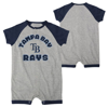 Outerstuff Infant  Heather Gray Tampa Bay Rays Extra Base Hit Raglan Full-snap Romper In Heather Gray