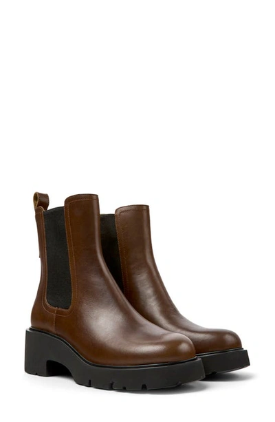 Camper Milah Chelsea Boot In Medium Brown