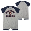 OUTERSTUFF INFANT  HEATHER GRAY HOUSTON ASTROS EXTRA BASE HIT RAGLAN FULL-SNAP ROMPER