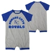 Outerstuff Newborn & Infant Heather Gray Kansas City Royals Extra Base Hit Raglan Full-snap Romper In Heather Gray