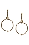 ARMENTA SHAPED CIRCLE CRIVELLI PAVÉ CHAMPAGNE DIAMOND DROP EARRINGS