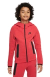 Nike Sportswear Tech Fleece Big Kids' (boys') Full-zip Hoodie In Red