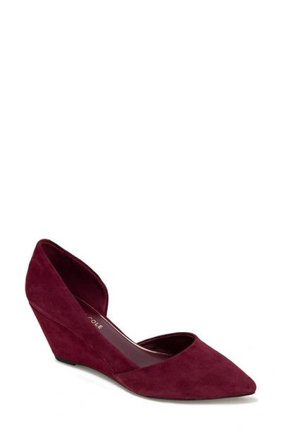 Kenneth Cole New York 'ellis' Half D'orsay Wedge Pump In Wine