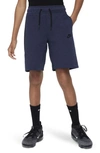 Nike Tech Fleece Big Kids' (boys') Shorts In Blue