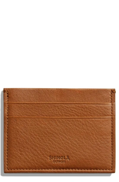 Shinola Leather Card Case In Tan