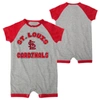 Outerstuff Newborn & Infant Heather Gray St. Louis Cardinals Extra Base Hit Raglan Full-snap Romper In Heather Gray