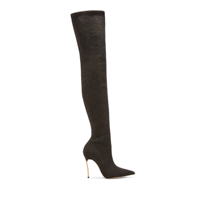 Casadei Superblade Lurex - Woman Over The Knee Boots Bronze 38