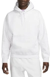 Nike Men's Solo Swoosh Fleece Pullover Hoodie In White
