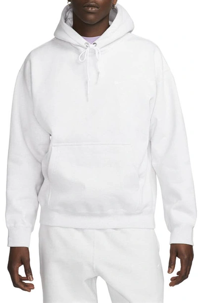 Nike Men's Solo Swoosh Fleece Pullover Hoodie In White