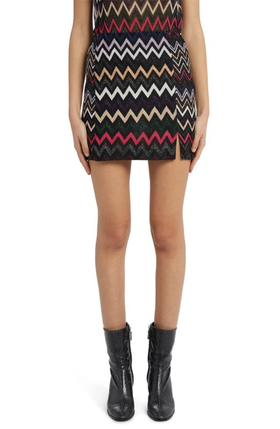 Missoni Metallic Mixed Zigzag Miniskirt In Multicolor