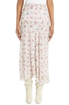 Isabel Marant Lisanne Floral Midi Skirt In Ecru