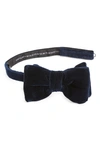 Tom Ford Pre-tied Compact Velveteen Bow Tie In Ocean