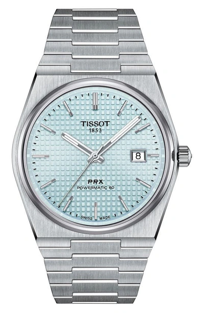 Tissot T1374071135100 Prx Powermatic 80 Stainless-steel Automatic Watch In Blue/silver