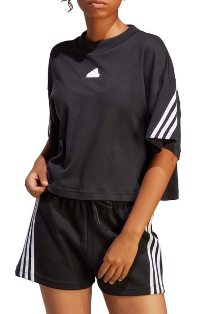 Adidas Originals Future Icons 3-stripes Cotton Graphic T-shirt In Black