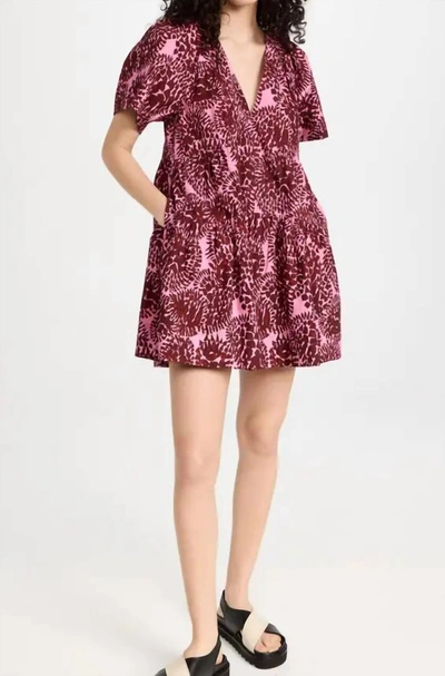 A.l.c Camila Printed Mini Dress In Red