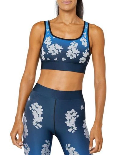 Cor Womens Ombre Fitness Sports Bra In Blue