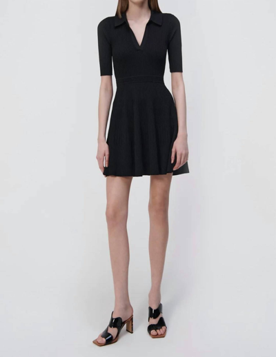 Jonathan Simkhai Signature Patricia Polo Dress In Black