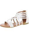 Journee Collection Hanni Womens Faux Leather Woven Gladiator Sandals In White