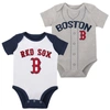 OUTERSTUFF OUTERSTUFF INFANT WHITE/HEATHER GRAY BOSTON RED SOX TWO-PACK LITTLE SLUGGER BODYSUIT SET