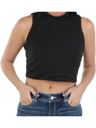 Emerald Sundae Womens Belly Blouse Cropped In Black