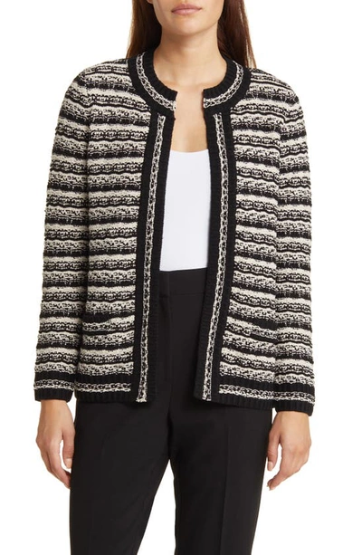 Anne Klein Mix Stitch Cardigan In White