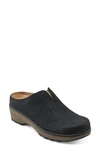Earth Women's Kolia Slip-on Heeled Clogs In Black Leather