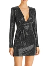 Ramy Brook Esme Womens Metallic Mini Cocktail And Party Dress In Blue