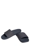 Adidas Originals Adilette Comfort Slide Sandal In Shadow Navy/ Yellow