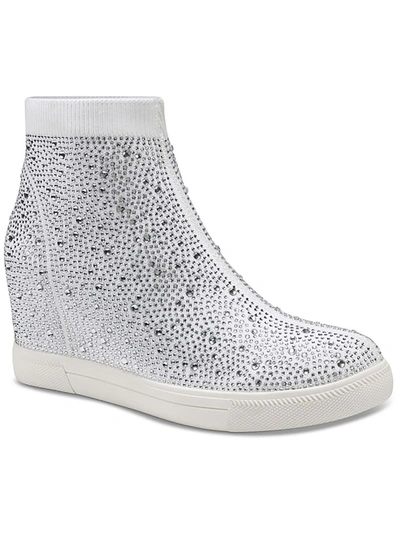 Inc Deena Womens Knit Shimmer Casual And Fashion Sneakers In Silver