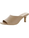 Naturalizer Stacy Womens Leather Slip On Mule Sandals In Beige