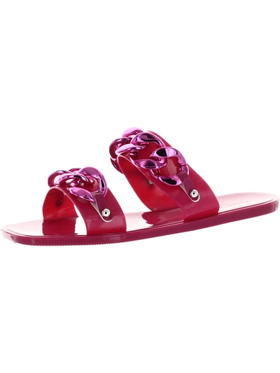 KENNETH COLE NEW YORK NAVEEN CHAIN JELLY WOMENS FLAT SLIP ON JELLY SANDALS