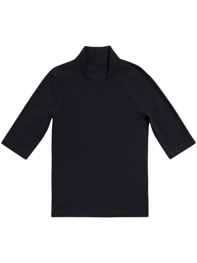 Balenciaga Logo-print Turtleneck T-shirt In Black
