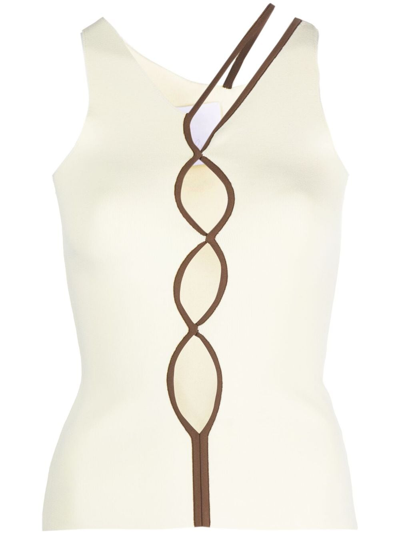 Paris Georgia Off-white Squiggle Tank Top In Yellow