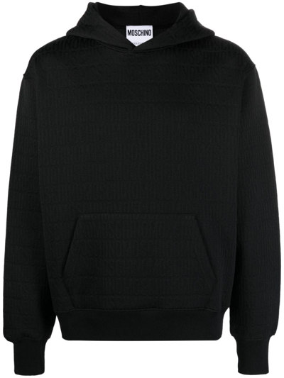 Moschino Logo-print Long-sleeved Hoodie In Black