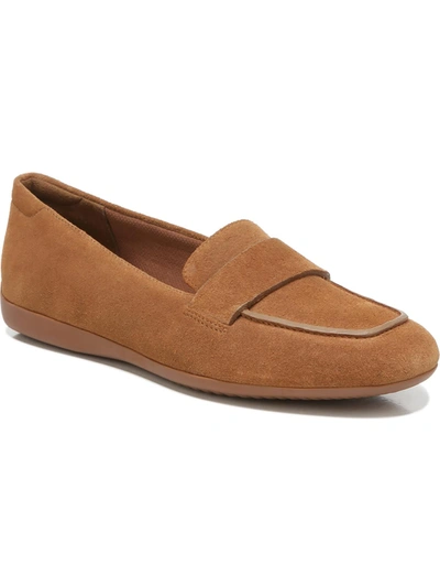 Naturalizer Genn-flow Womens Suede Slip On Penny Loafers In Brown
