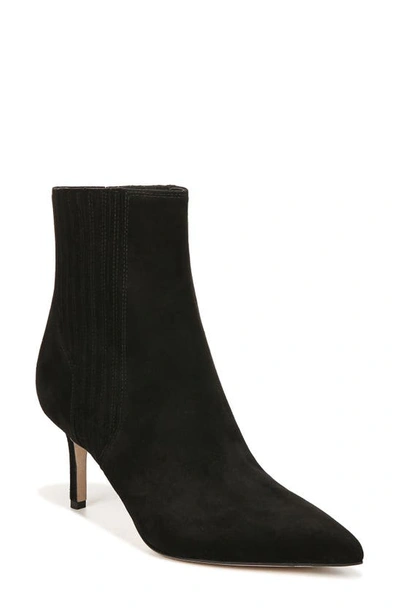 Veronica Beard Lisa Pleated Leather Ankle Booties In Black