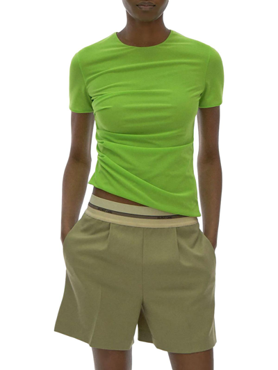 Helmut Lang Crepe Hosiery Reversible Short Sleeve T-shirt In Lawn