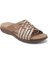 Easy Spirit Meadow Womens Leather Comfort Wedge Sandals In Beige