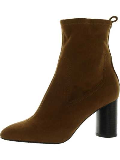 Nydj Tone Womens Faux Suede Dressy Ankle Boots In Brown