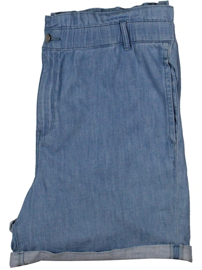 Nydj Womens Paperbag 5" Inseam High-waist Shorts In Blue