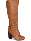 Journee Collection Carver Womens Wide Calf Pull On Knee-high Boots In Brown