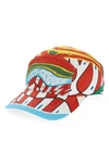 Dolce & Gabbana Carretto Print Baseball Cap In Red Multi