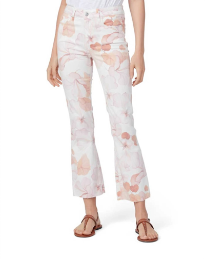 Paige Claudine Raw Hem Jean In Faded Georgia Blooms In White