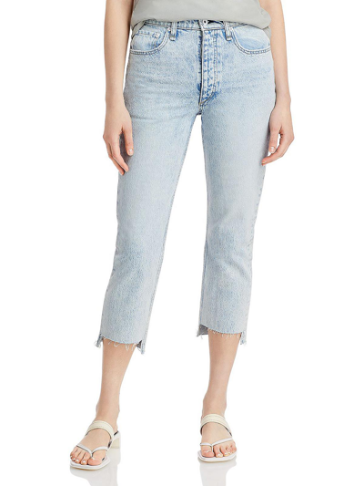 Rag & Bone Nina Cropped Faded High-rise Slim-leg Jeans In Blue