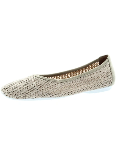 Gentle Souls By Kenneth Cole Eugene Travel Womens Suede Slip On Ballet Flats In White