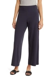 Eileen Fisher Jersey Crop Wide Leg Pants In Nocturne