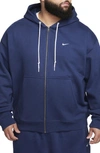 Nike Solo Swoosh Zip Hoodie In Navy